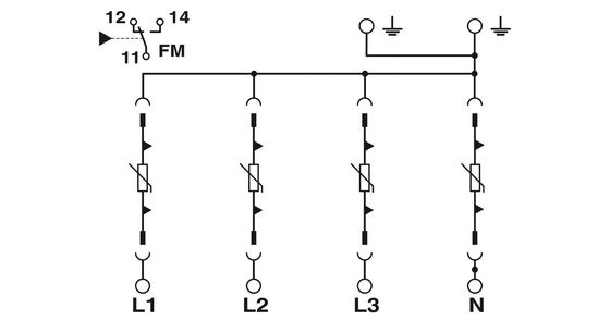 2800644 VAL-MS-T1/T2 335/12.5/4 0-FM Classe 1/2 Protègeur contre la foudre/surtension avec 2 pôles