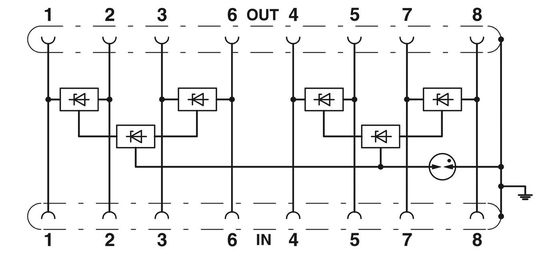 Protection durable 2800723 D-LAN-CAT.5-FP Protecteur contre les surtensions 4 pôles 24V tension nominale CC