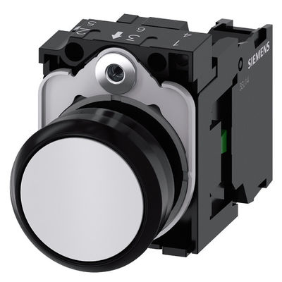 Unité complète bouton 3SU1100-0AB60-1BA0 bouton plat non éclairé terminal à vis blanc