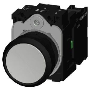Unité complète bouton 3SU1100-0AB60-1BA0 bouton plat non éclairé terminal à vis blanc