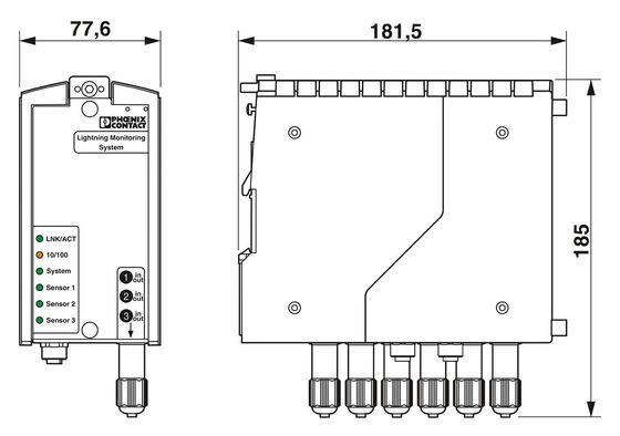 Système de mesure du courant de foudre 24V DC 2800618 LM-S-A/C-3S-ETH à 4 pôles