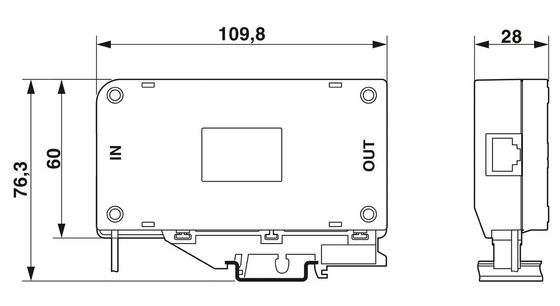 Voltage nominal en courant continu de 24 V 2800763 Protecteur contre les surtensions D-LAN-CAT.5-HC à 1 pôle