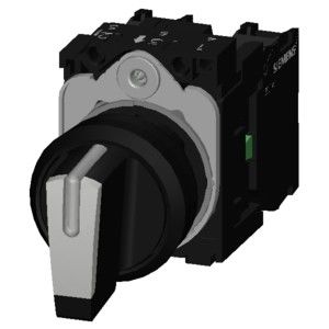 3SU1100-2BL60-1NA0 Commutateur de sélecteur en plastique à poignée courte pour unité complète SIRIUS ACT