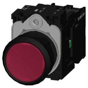 L'unité complète rouge SIRIUS ACT bouton de poussée plastique éclairé plat momentané 3SU1102-0AB20-1BA0
