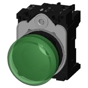 PLC 3SU1102-6AA40-1AA0 SIRIUS ACT Lumière pilote complète de l'unité 24V AC/DC Lentille lisse éclairée en plastique