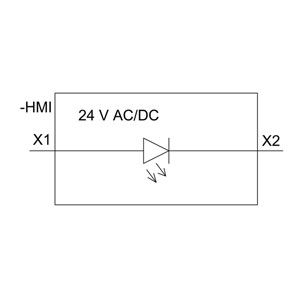 PLC 3SU1102-6AA40-1AA0 SIRIUS ACT Lumière pilote complète de l'unité 24V AC/DC Lentille lisse éclairée en plastique
