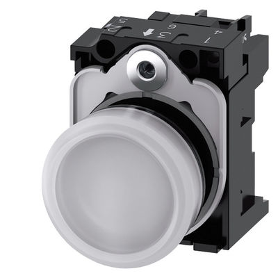 L'unité pilote complète de lumière SIRIUS ACT 3SU1102-6AA60-1AA0 avec lentille lisse en plastique