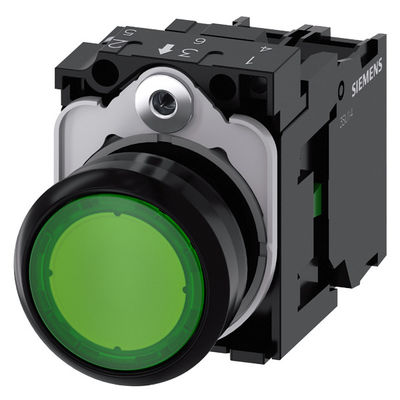 PLC 3SU1106-0AB40-1BA0 SIRIUS ACT Unité complète bouton de poussée en plastique éclairé plat momentané