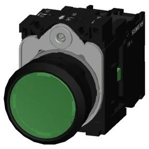 PLC 3SU1106-0AB40-1BA0 SIRIUS ACT Unité complète bouton de poussée en plastique éclairé plat momentané