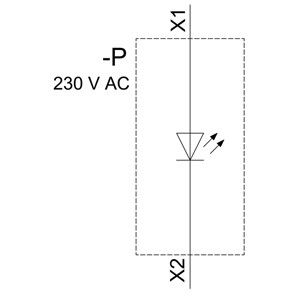 Unité complète de lumière pilote en plastique rouge à courant alternatif 230V avec reflux de lentille lisse 3SU1106-6AA20-1AA0