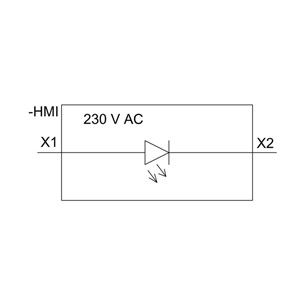 Unité complète de lumière pilote en plastique rouge à courant alternatif 230V avec reflux de lentille lisse 3SU1106-6AA20-1AA0