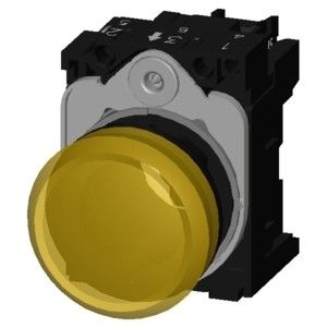 230V AC en plastique jaune SIRIUS ACT Pilot Light Flush avec lentille lisse 3SU1106-6AA30-1AA0