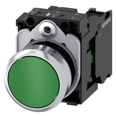 3SU1150-0AB40-1BA0 SIRIUS ACT Bouton de commande vert métallique bouton plat brillant pour le moment