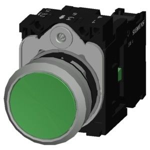 3SU1150-0AB40-1BA0 SIRIUS ACT Bouton de commande vert métallique bouton plat brillant pour le moment