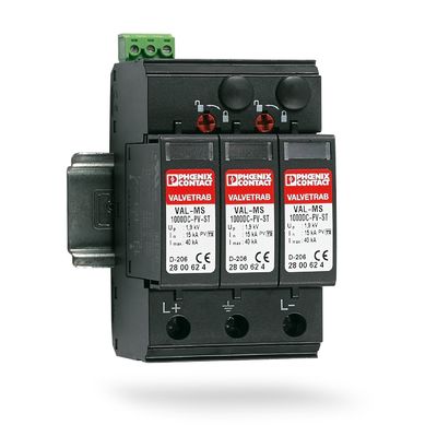 2801161 VAL-MS-T1/T2 1000DC-PV/2 V-FM Classe 1/2 Protègeur contre la foudre et les surtensions pour 3 pôles