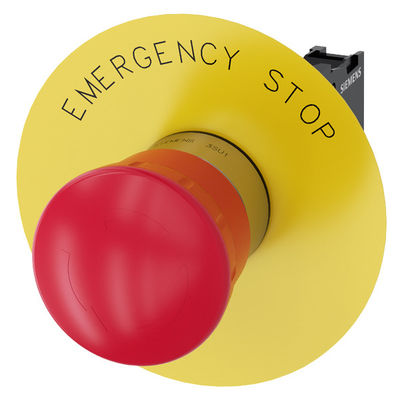 Arrêt d'urgence bouton métallique brillant 3SU1150-1HB20-1CG0