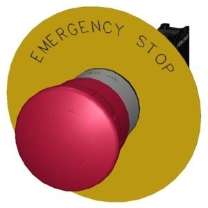Arrêt d'urgence bouton métallique brillant 3SU1150-1HB20-1CG0
