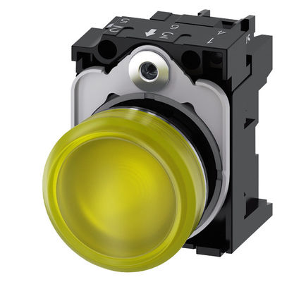 Lentille lisse 24V AC/DC Lumière pilote métallique brillante pour l'unité complète SIRIUS ACT