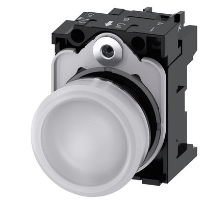 L'unité complète 24V AC/DC Lumière pilote métallique brillante