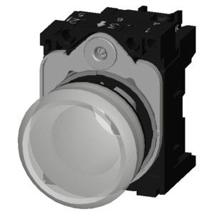 L'unité complète 24V AC/DC Lumière pilote métallique brillante