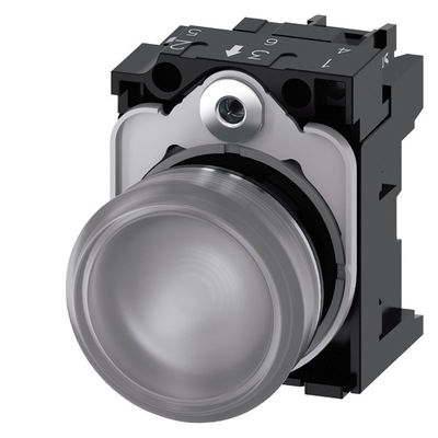 Lentille lisse 24V AC/DC PLC 3SU1152-6AA70-1AA0 SIRIUS ACT Lumière pilote métallique brillante