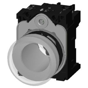 Lentille lisse 24V AC/DC PLC 3SU1152-6AA70-1AA0 SIRIUS ACT Lumière pilote métallique brillante
