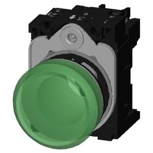 230V AC vert SIRIUS ACT Unité complète pilote métal léger brillant éclairé lentille lisse