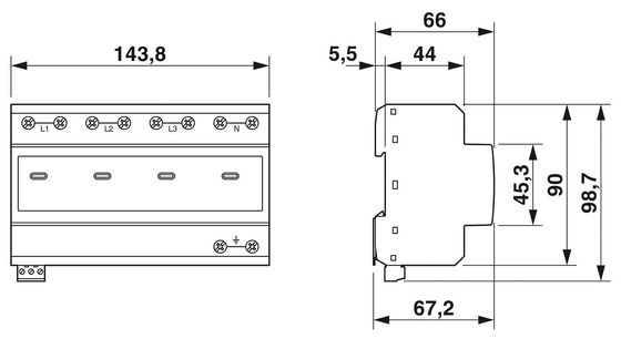 5 V AC... 250 V AC 125 V AC UL 2801561 VAL-ME 385/80-3S-FM Protègeur contre les surtensions de type 2