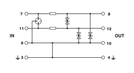 24 V de tension nominale en courant continu PT 3-24DC-ST Plug-in de protection contre les ondes avec 2 pôles et nombre de pôles 2