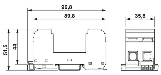 Base de protection contre les surtensions VAL-MS/2 0-BE/FM pour la protection contre les surtensions électriques de 5 V CA... 250 V CA