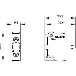 1NO Screw Terminal PLC 3SU1400-2AA10-1BA0 Module de contact SIRIUS ACT pour le montage à la base