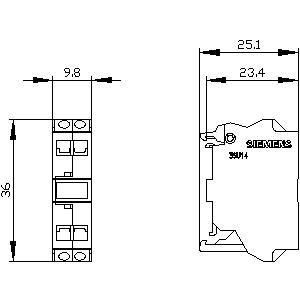 PLC 3SU1400-2DA43-3AA0 Module de câblage de support SIRIUS ACT Idéal pour le câblage vert/jaune