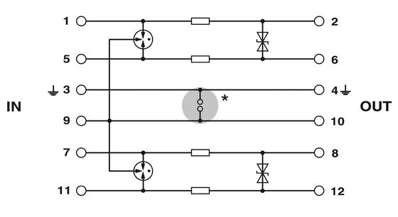 2838283 PT 2X2-24AC-ST prise de protection contre les surtensions à 2 pôles et tension nominale 24V CA