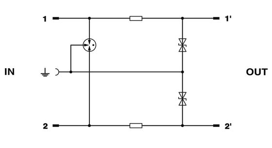 Technologie avancée 2838542 CTM 2X1- 60DC prise de protection contre les surtensions avec 1 pôle et 60 V de courant continu