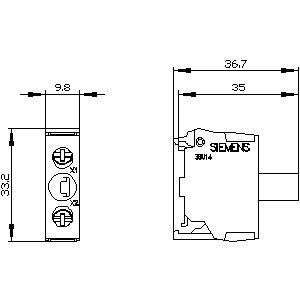 PLC 3SU1401-2BB50-1AA0 Module LED SIRIUS ACT pour le montage de la base et le terminal à vis Easy