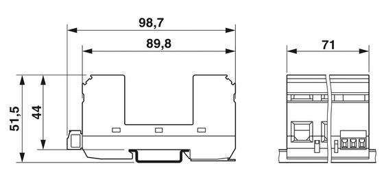 2838898 VAL-MS/3 1-BE/FM Base de protection contre les surtensions de type 2 avec 1 pôle et tension nominale