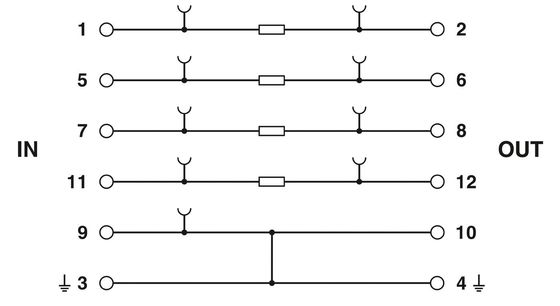 Voltage nominal 2839208 PT 2X2-BE Protecteur contre les surtensions de type 2 Numéro de base du pôle 1