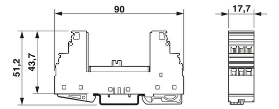 1 pôle 2839282 PT PT-BE/FM Base de protection contre les surtensions de type 3 avec tension nominale
