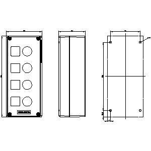 4 Points de commande SIRIUS ACT Enveloppes pour PLC de surface 3SU1804-0AA00-0AB1 en plastique