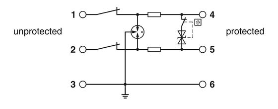 Numéro de pôle 2 TTC-6-1X2-M-24DC-UT-I Protecteur contre les surtensions pour tension nominale 24 V CC