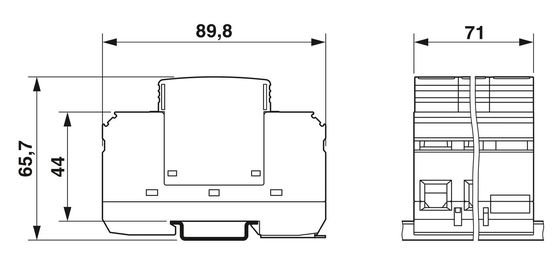 230V AC 4 pôles type 2 Protecteur contre les surtensions à l'intérieur de Phoenix Contact VAL-MS 230IT/3 1-FM