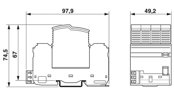 1 pôle 2905340 VAL-SEC-T2-3S-350-FM Protecteur contre les surtensions de type 2 pour les réglages de 5 V AC à 250 V AC et 125 V DC