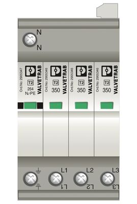 1 pôle 2905340 VAL-SEC-T2-3S-350-FM Protecteur contre les surtensions de type 2 pour les réglages de 5 V AC à 250 V AC et 125 V DC
