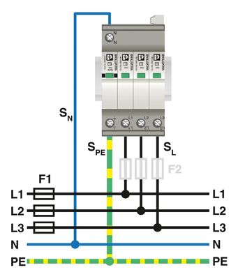 1 pôle 2905340 VAL-SEC-T2-3S-350-FM Protecteur contre les surtensions de type 2 pour les réglages de 5 V AC à 250 V AC et 125 V DC