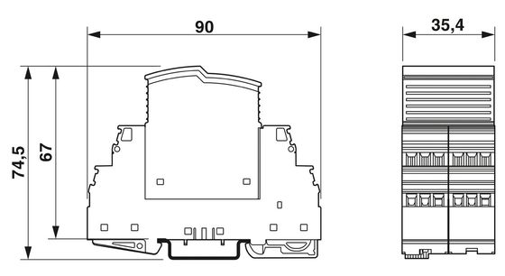 5V AC... 250V AC 125V DC 200mA DC 2905348 VAL-SEC-T2-1S-175-FM Protecteur contre les surtensions de type 2