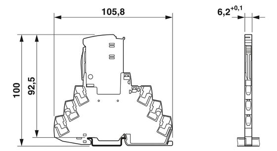 TTC-6P-3-HF-F-M-12DC-PT-I Protecteur contre les surtensions de qualité industrielle 12V DC Voltage 2 pôles