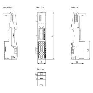 Pour une intégration transparente, la base de données de Siemens 6ES7193-6BP00-0BU0 ET 200SP BaseUnit BU20-P16 A0 2B U0