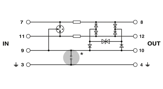 5V de courant continu PT 3-PB-ST Phoenix, prise de protection contre les surtensions de contact Nombre de pôle 1 Voltage nominal