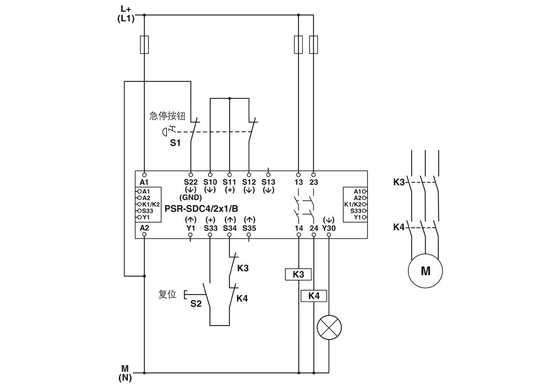 2981486 PSR-SCP-24DC/SDC4/2X1/B Relais de sécurité de contact Phoenix avec théorie du relais de tension