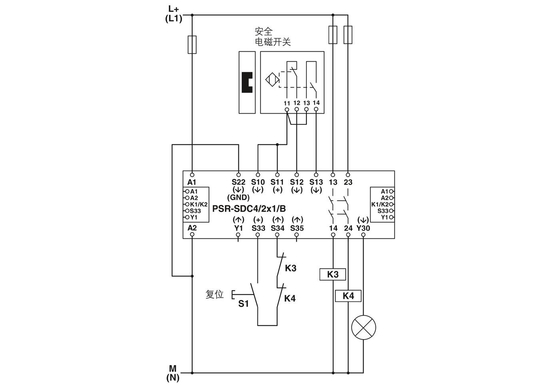 2981486 PSR-SCP-24DC/SDC4/2X1/B Relais de sécurité de contact Phoenix avec théorie du relais de tension
